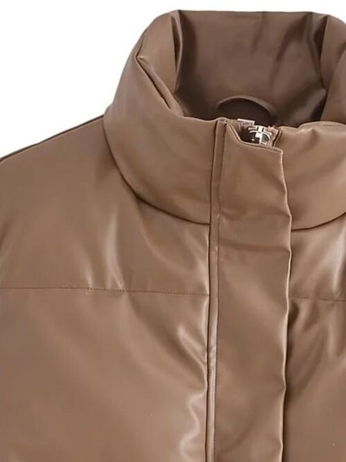 Finley Faux Leather Zip Up Vest