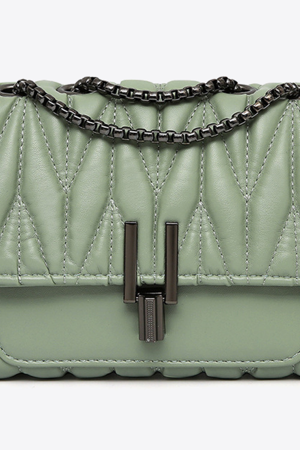 Leather Crossbody Chain Strap Bag