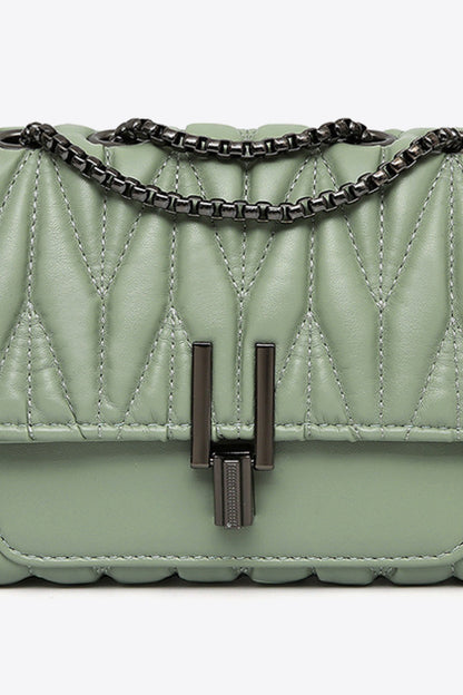 Leather Crossbody Chain Strap Bag