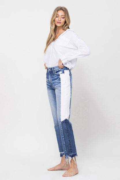 Super High Rise Side Blocking Panel Jeans