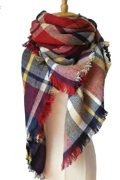 Bea Plaid Cashmere Scarf