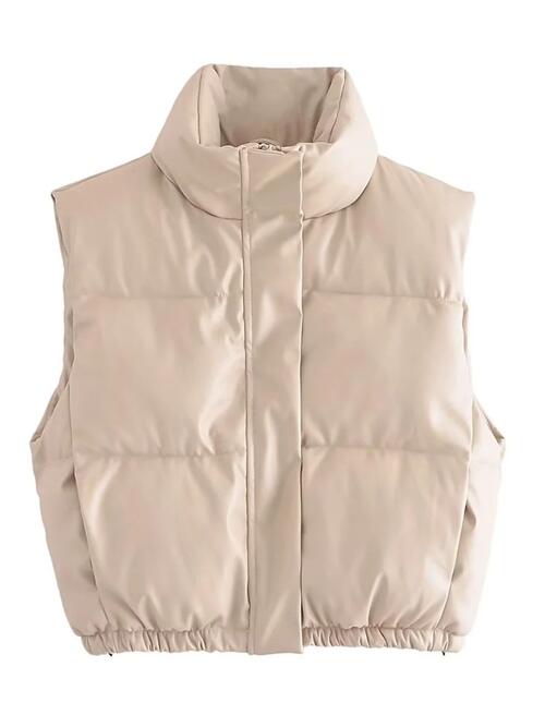 Finley Faux Leather Zip Up Vest