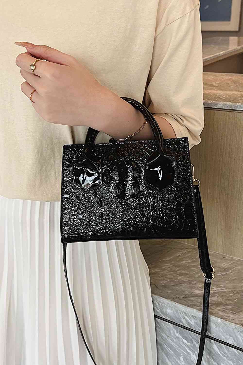 TiTi Textured Faux Leather Crossbody Bag