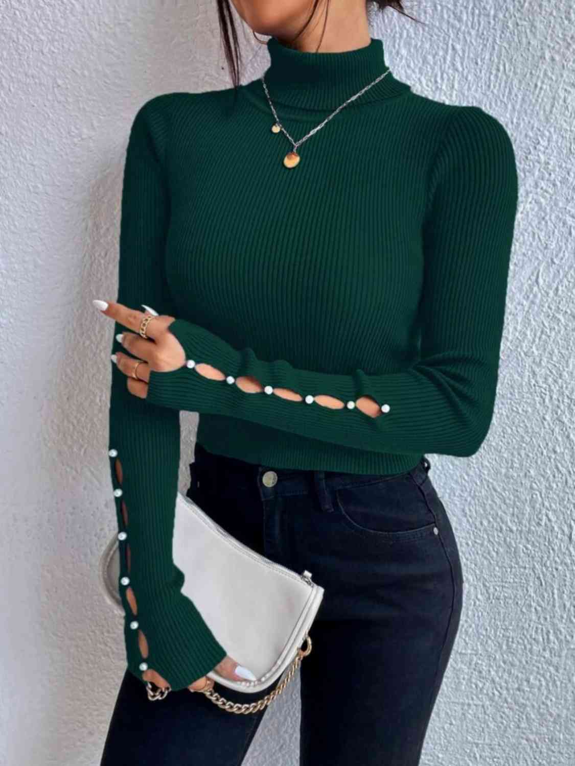 Casey Cutout Sleeve Rib Knit Top