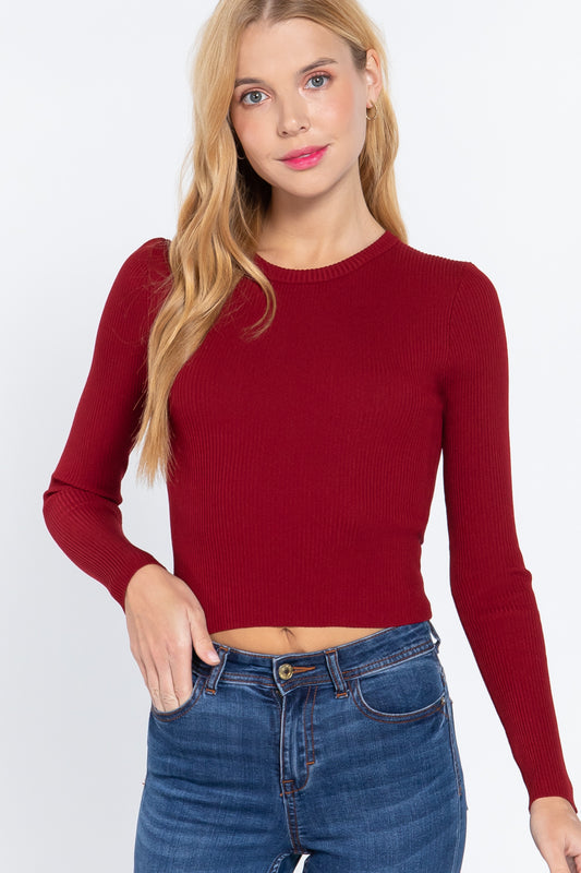 Self-Tie Open Back Sweater