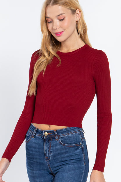 Self-Tie Open Back Sweater