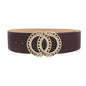 Double Circle Rhinestone Trimmed Belt