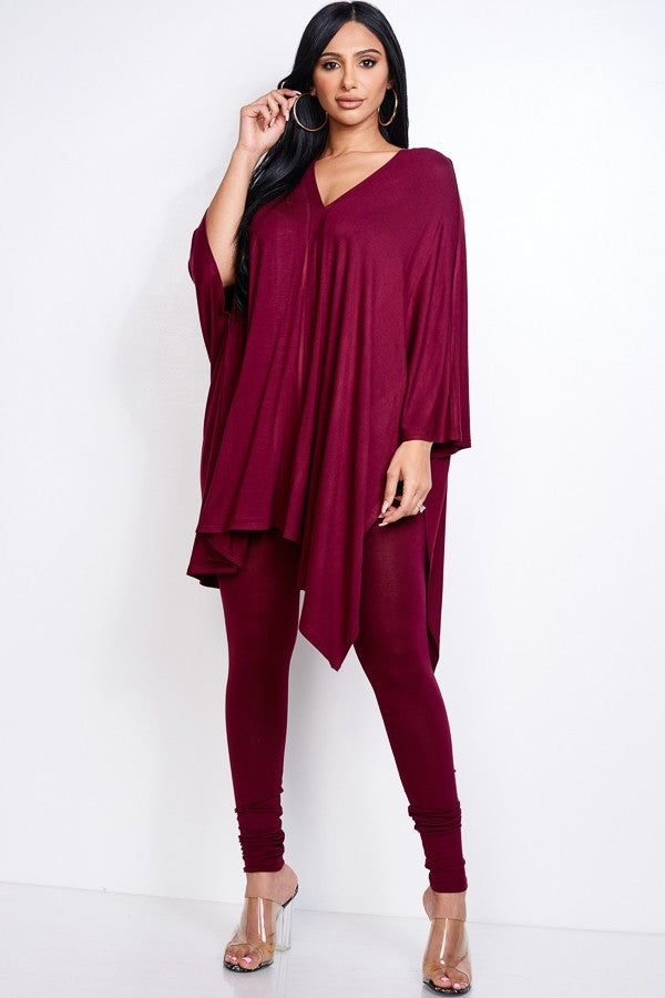 Cape Top Leggings Set