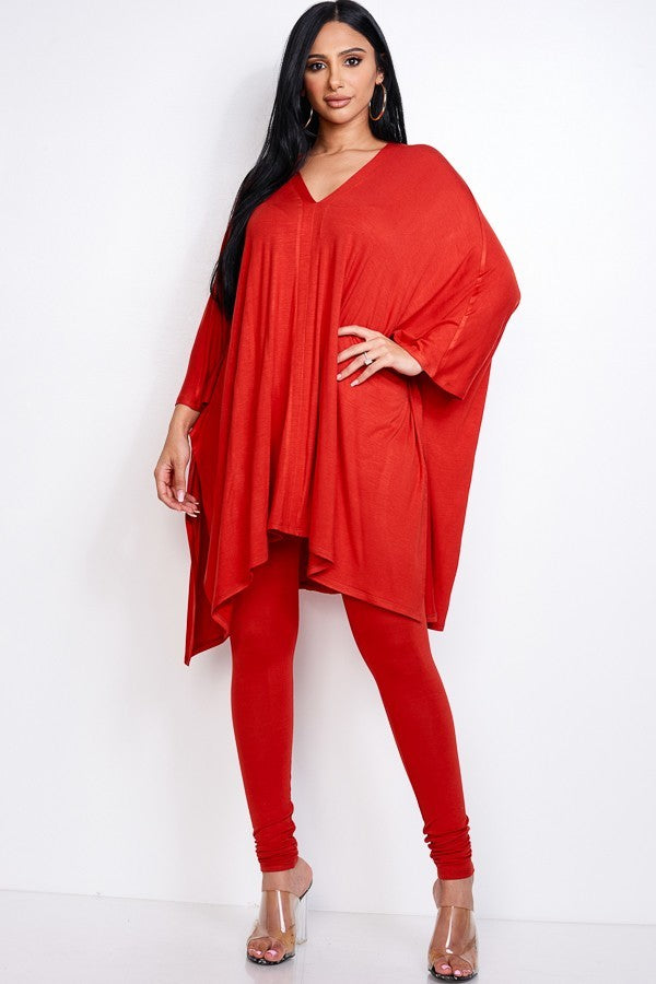 Cape Top Leggings Set