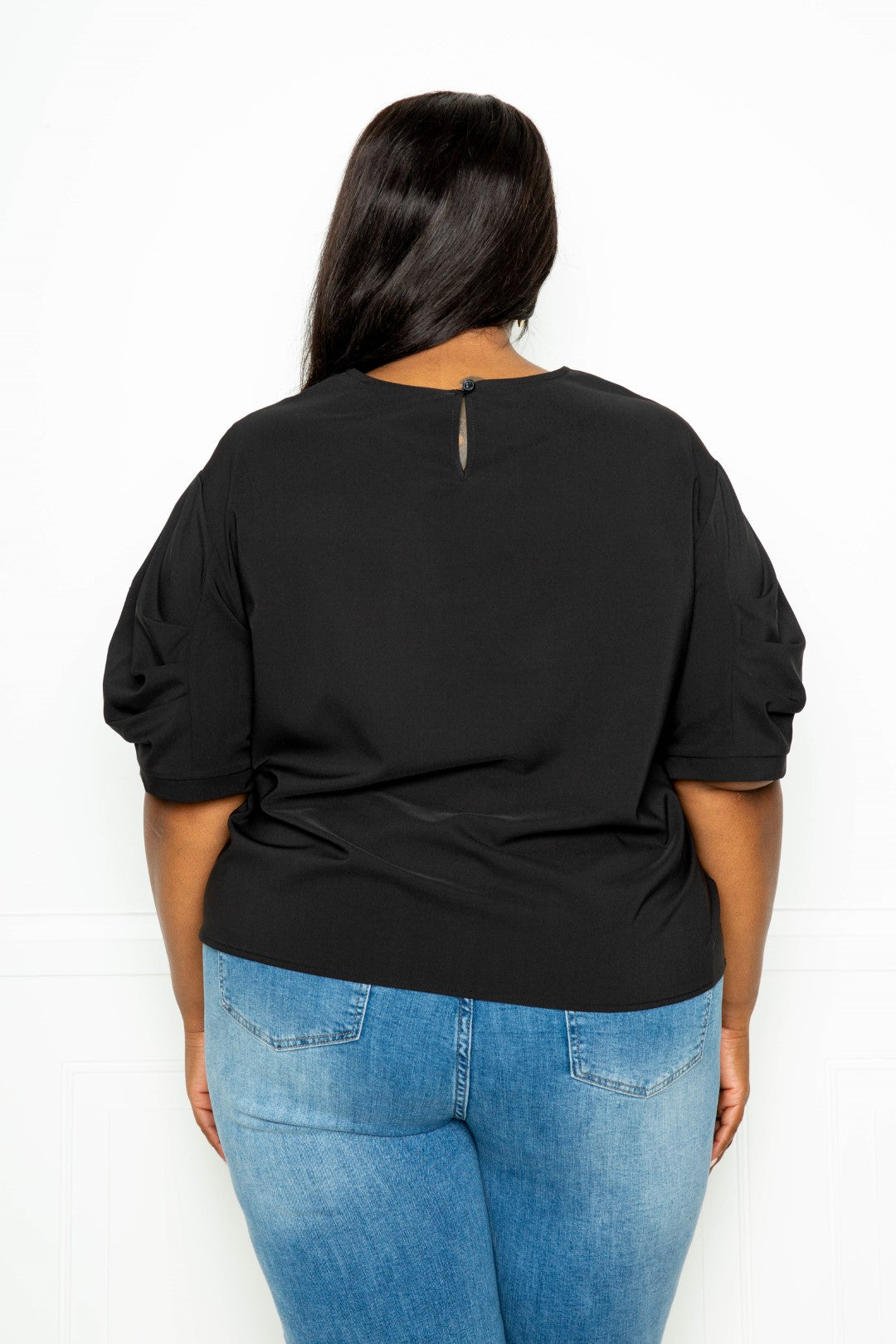 Ruched Puff Sleeve Blouse