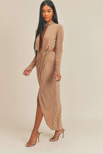 Open Front High Split Dress