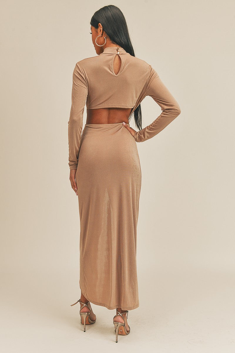 Open Front High Split Dress