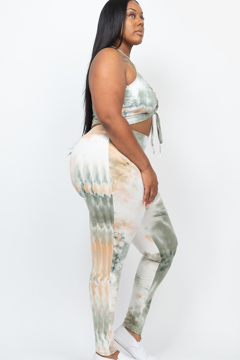 Ruched Crop Top Leggings Set