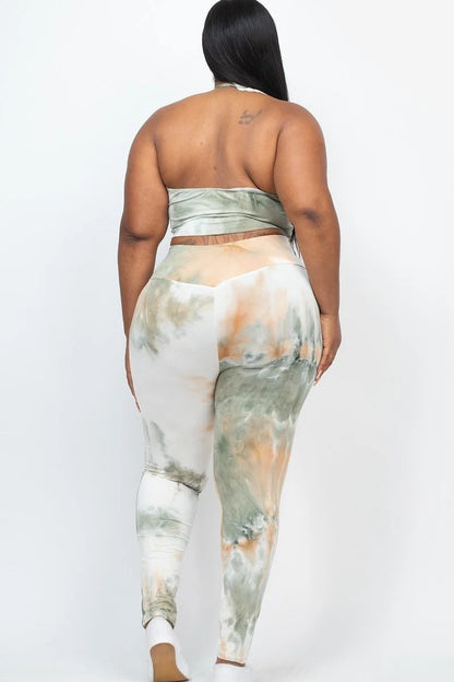 Ruched Crop Top Leggings Set