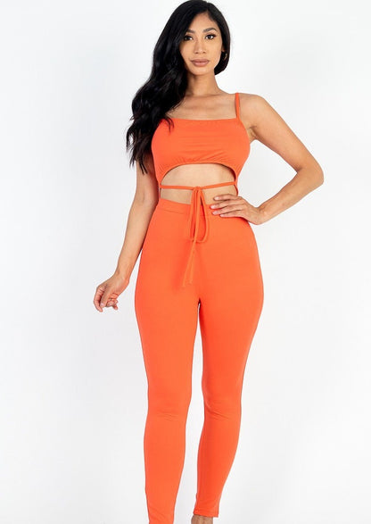 Tie Front Cut Out Jumpsuit