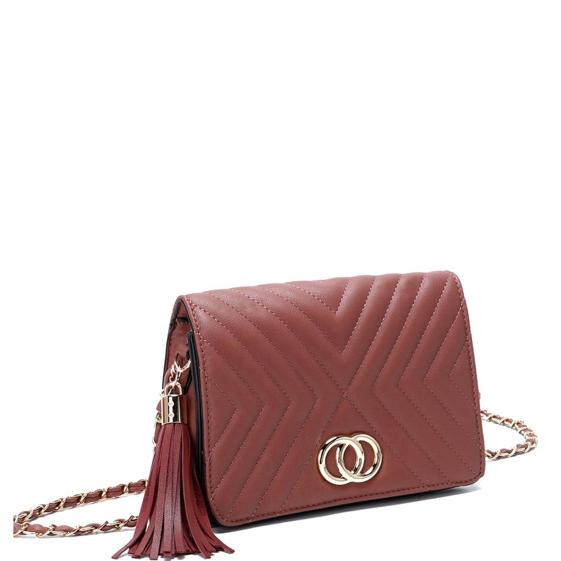 Stitching Tassel Crossbody Bag