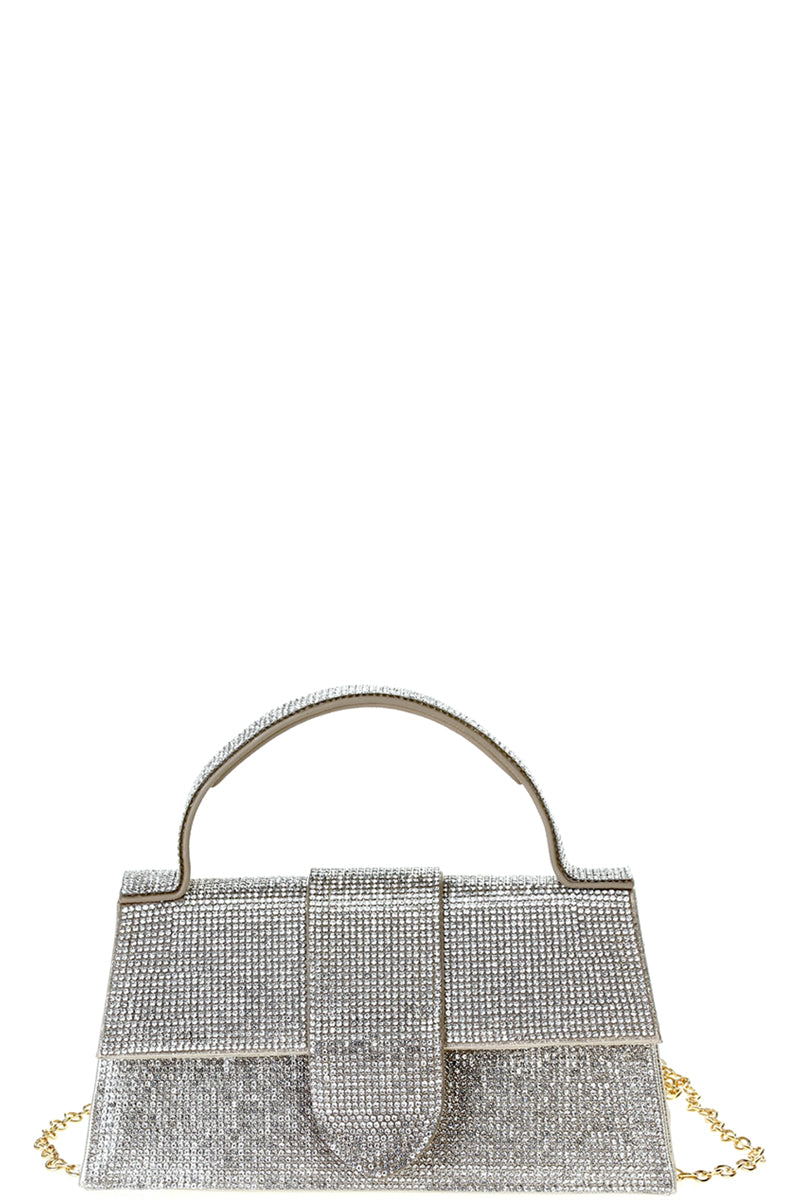 Allover Rhinestone Frame Bag