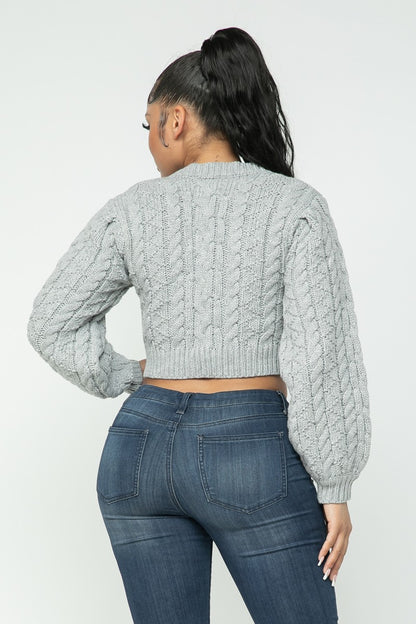 Cropped Cable Sweater