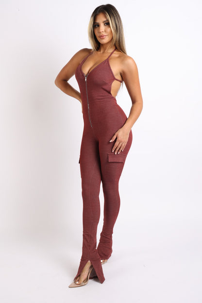 Cargo Halter Jumpsuit