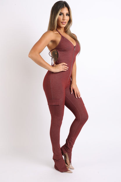 Cargo Halter Jumpsuit