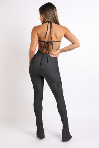 Cargo Halter Jumpsuit