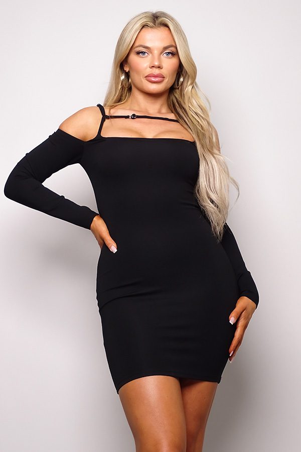 Cuff Front Strap Mini Dress