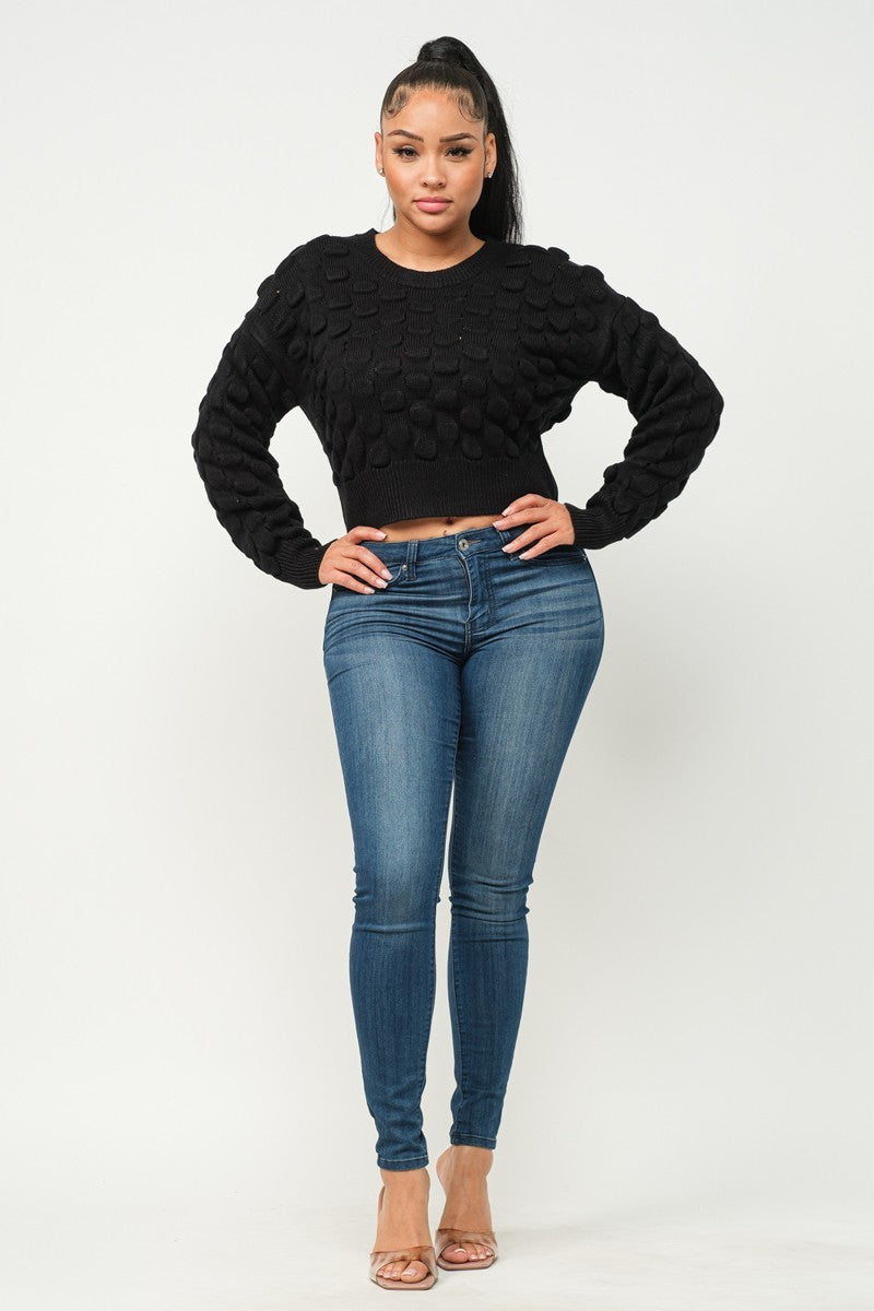 Brea Checker Sweater Top