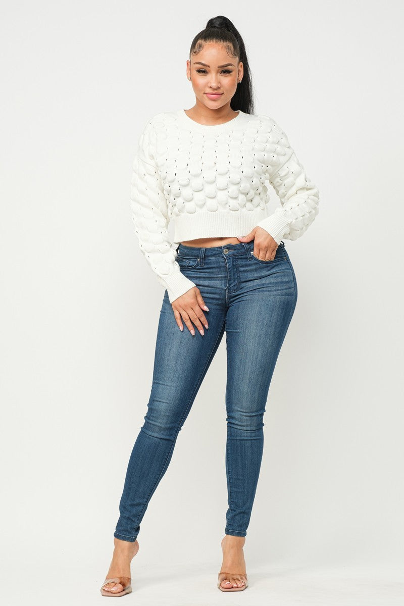 Brea Checker Sweater Top