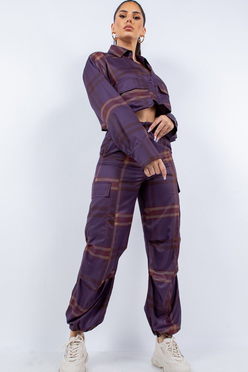 Kali Cropped Cargo Pants Set