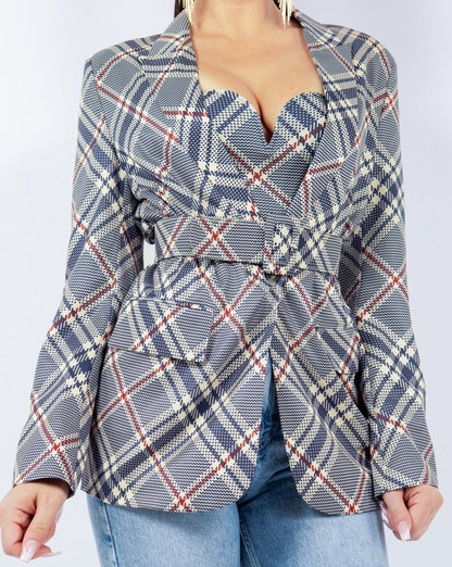 Oversized Bit Belted Blazer