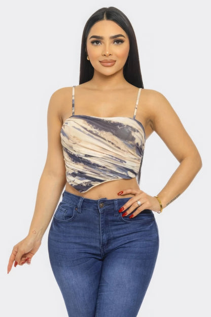 Melody Mesh Print Top