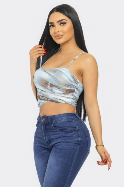 Melody Mesh Print Top