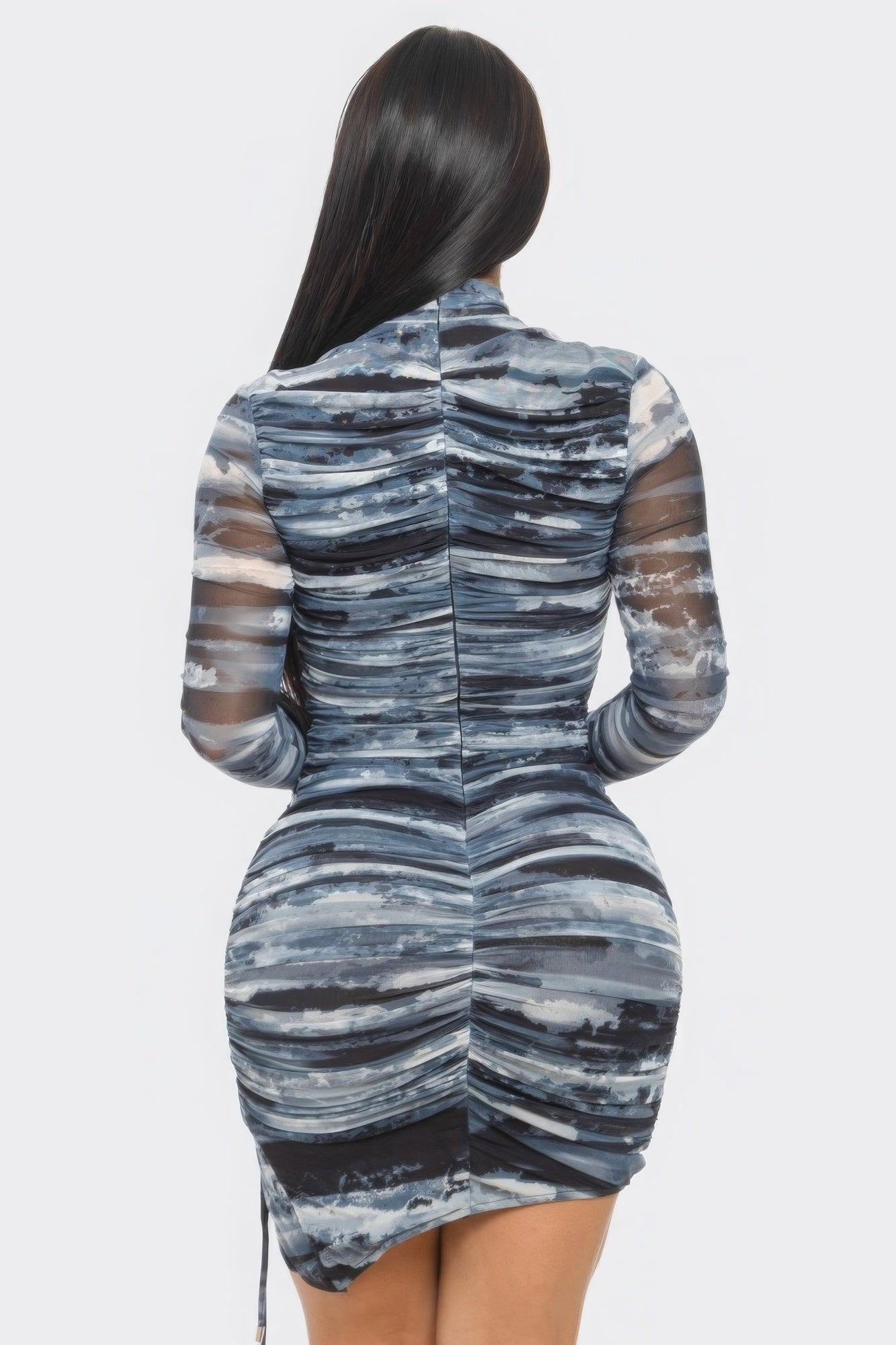 Abi Abstract Print Mesh Mini Dress