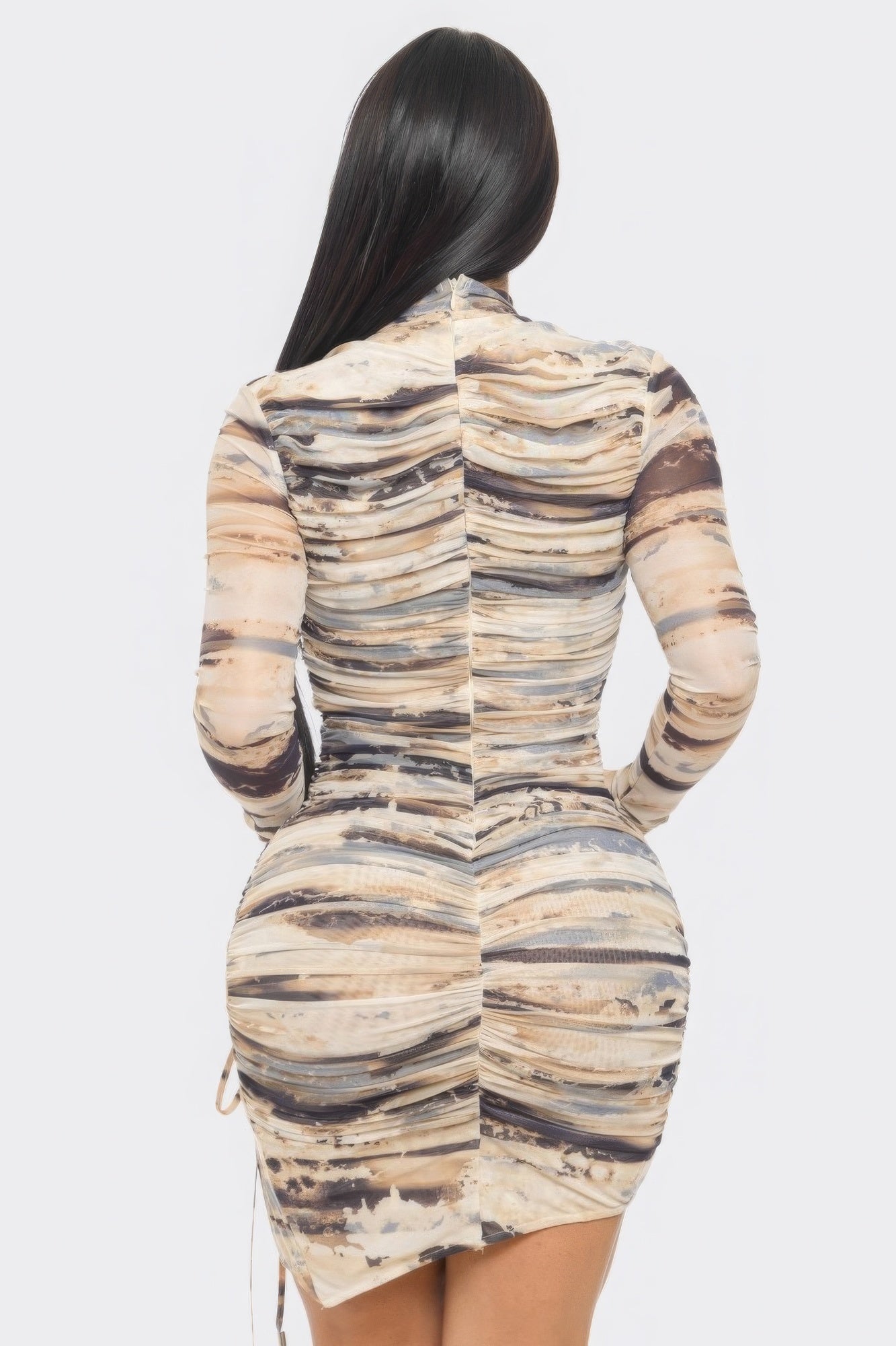 Abi Abstract Print Mesh Mini Dress