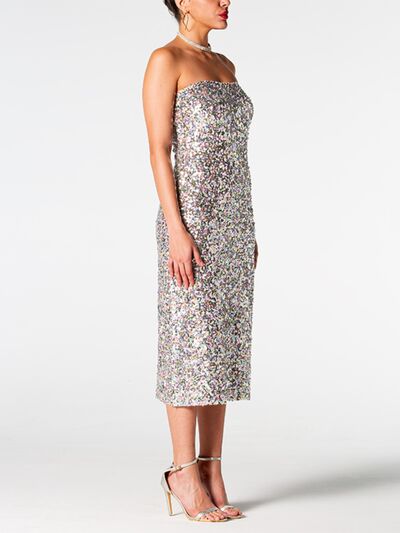 Sheena Sequin Midi Wrap Dress