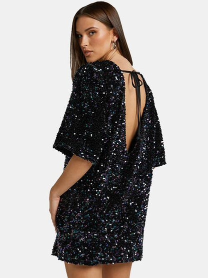 Sallie Sequin Tie Back Mini Dress