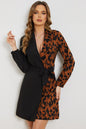 Leopard Two-Tone Belted Dress