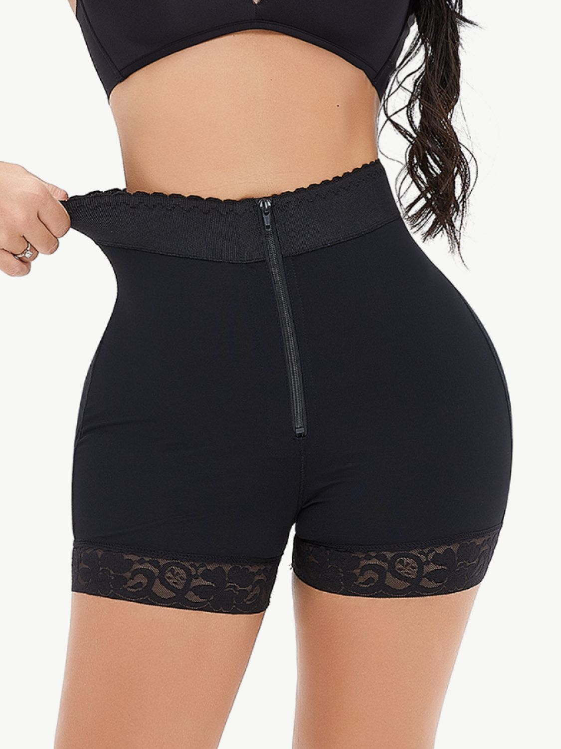 Hight Waist Zip-Up Shaping Shorts