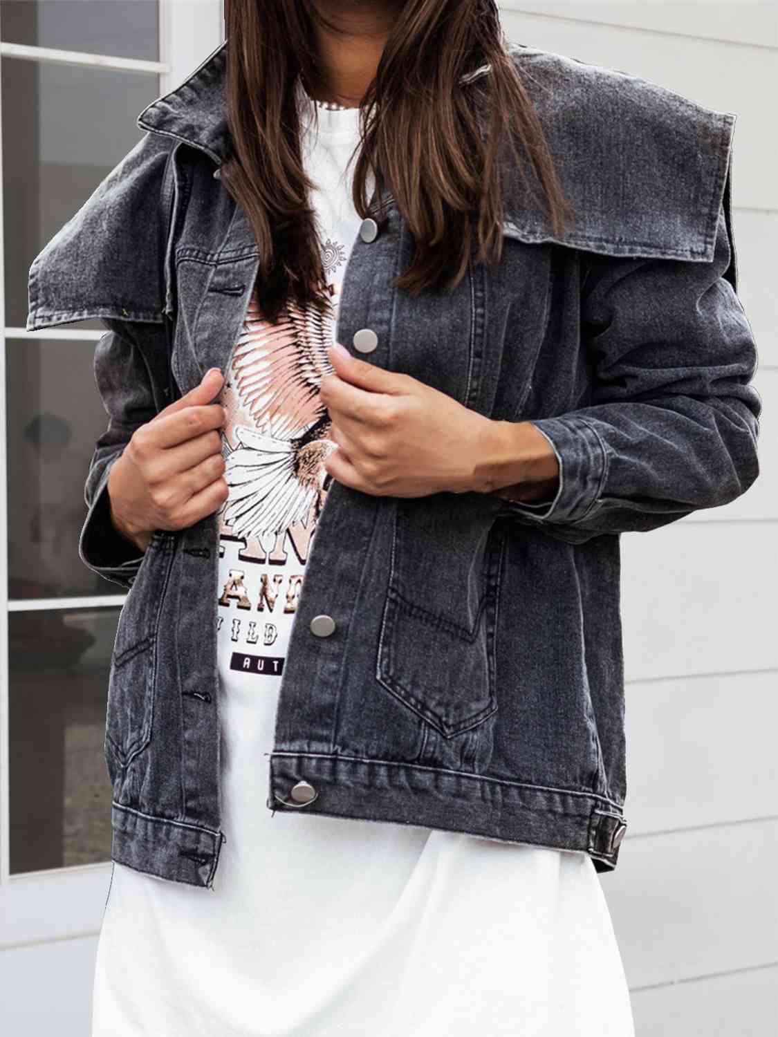 Farrah Sailor Collar Denim Jacket