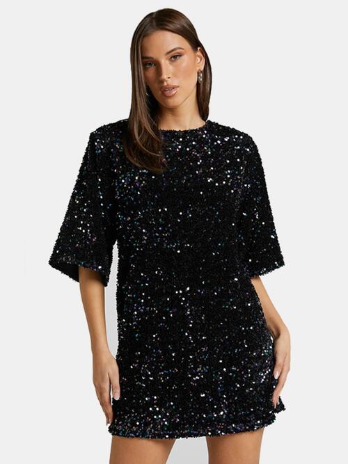 Sallie Sequin Tie Back Mini Dress