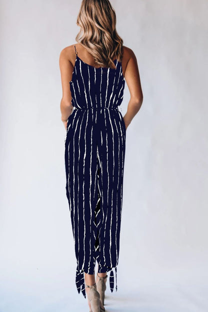 Striped Spaghetti Strap Jumpsuit