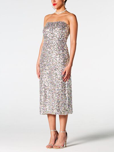 Sheena Sequin Midi Wrap Dress