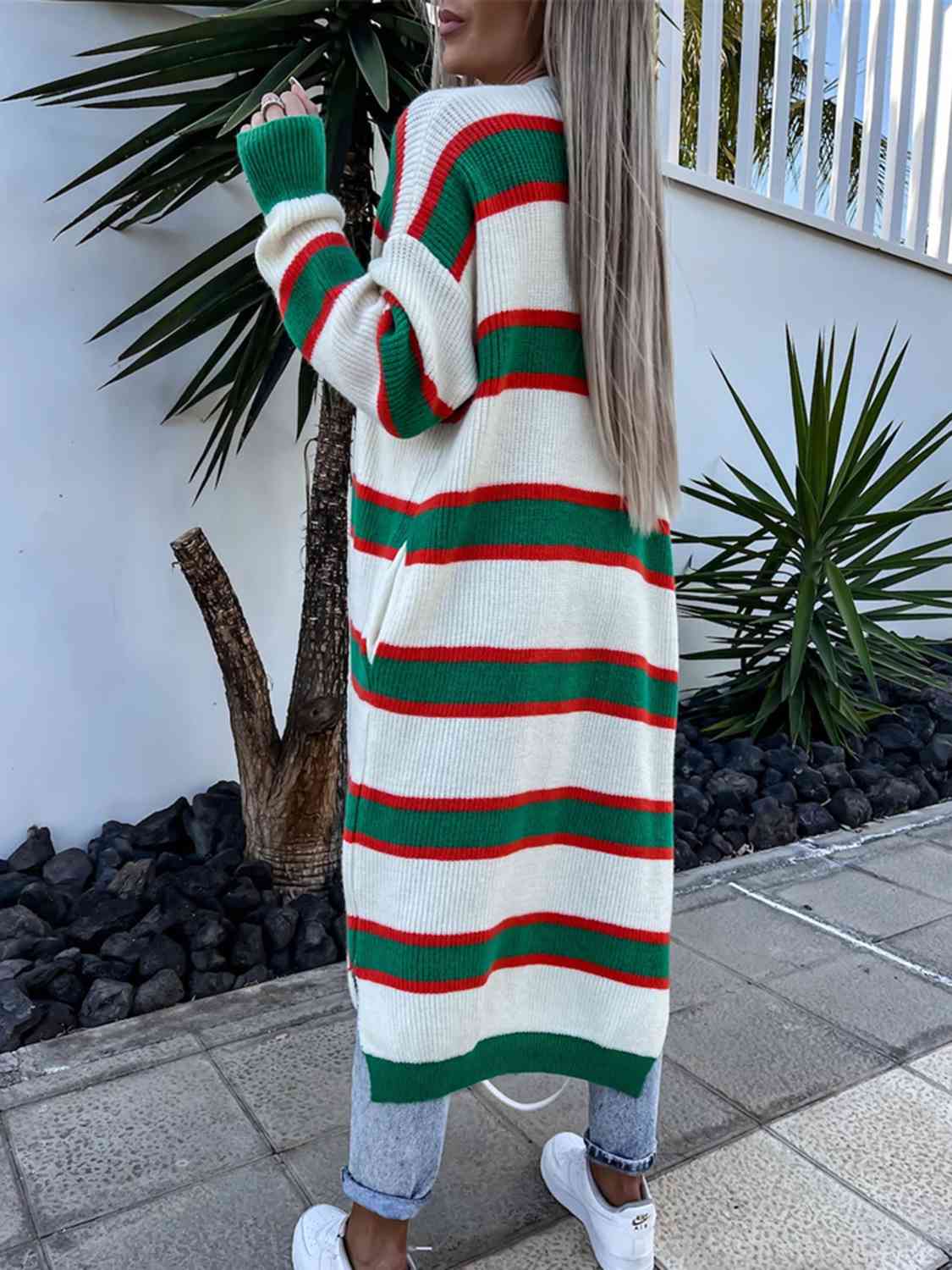 Kadie Striped Open Front Cardigan