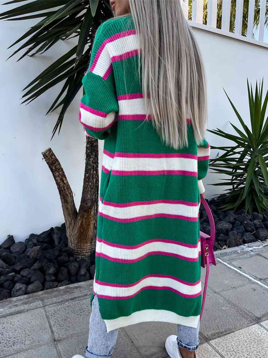 Kadie Striped Open Front Cardigan