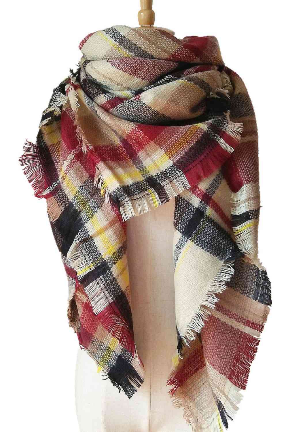 Bea Plaid Cashmere Scarf