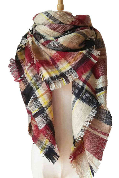 Bea Plaid Cashmere Scarf
