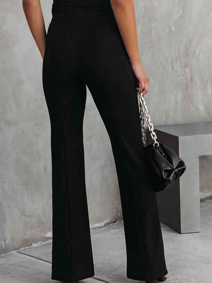 Gigi Front Slit Flare Leg Pants