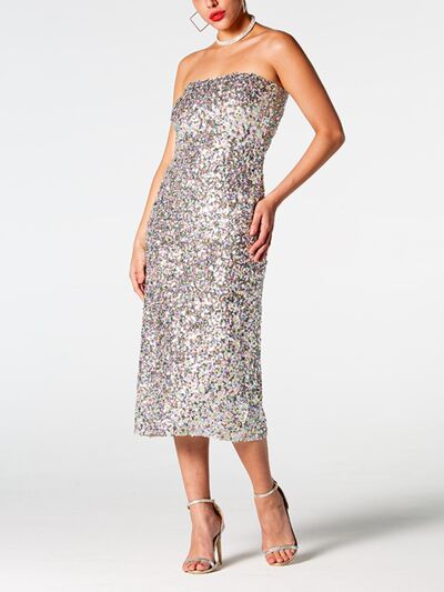 Sheena Sequin Midi Wrap Dress