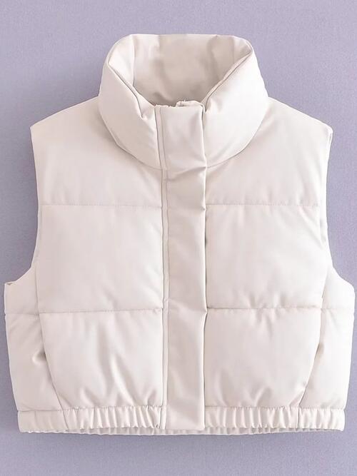 Finley Faux Leather Zip Up Vest