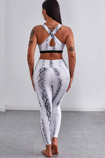 Snakeskin Sports Bra Leggings Set